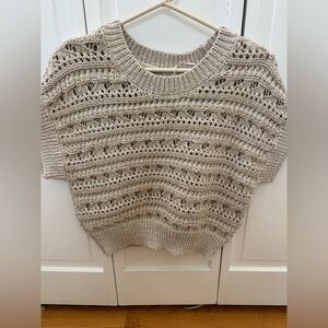 Rachel Zoe Taupe Open-Knit Sweater